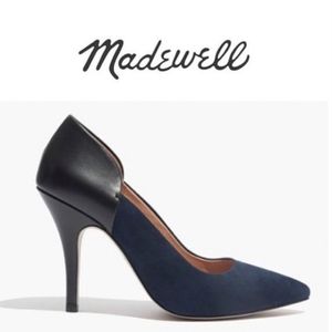Madewell  the Maddie blue and black suede heel women's size 7